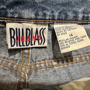 Bill Blass VINTAGE Jeans Capris Blue Denim High Rise Split Ankle Hem Women Sz 14